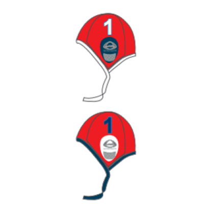 Waterpolo cap set rood. 2 caps